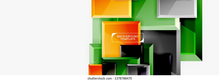 Abstract square composition for background, banner or logo. Vector