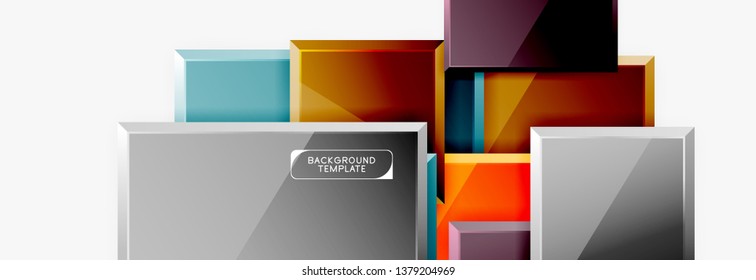 Abstract square composition for background, banner or logo. Vector