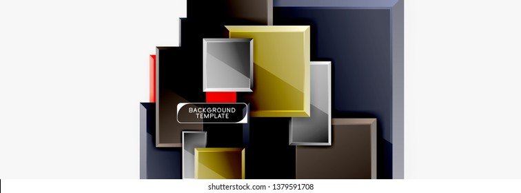 Abstract square composition for background, banner or logo. Vector