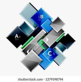 Abstract square composition for background, banner or logo. Vector