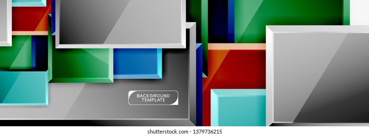 Abstract square composition for background, banner or logo. Vector