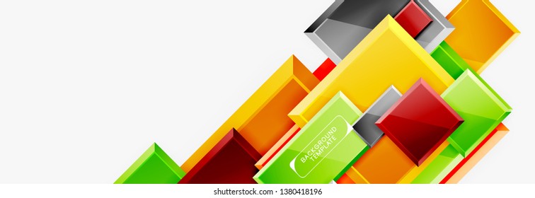 Abstract square composition for background, banner or logo. Vector