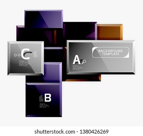 Abstract square composition for background, banner or logo. Vector
