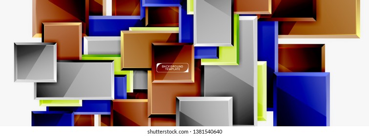 Abstract square composition for background, banner or logo. Vector
