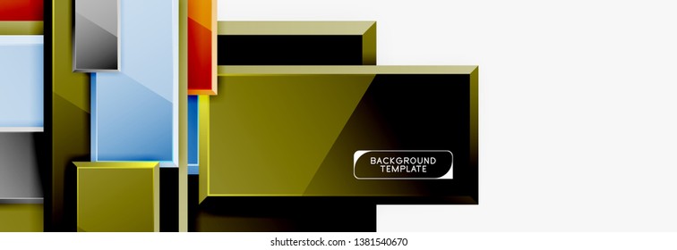 Abstract square composition for background, banner or logo. Vector
