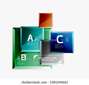 Abstract square composition for background, banner or logo. Vector