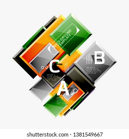 Abstract square composition for background, banner or logo. Vector