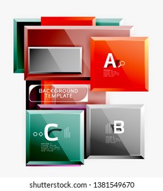 Abstract square composition for background, banner or logo. Vector