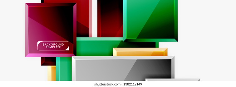 Abstract square composition for background, banner or logo. Vector