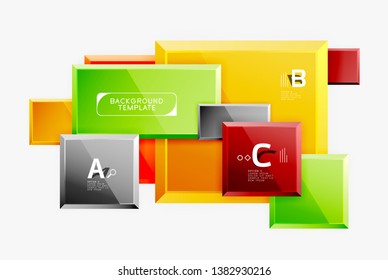 Abstract square composition for background, banner or logo. Vector