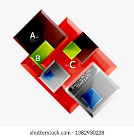 Abstract square composition for background, banner or logo. Vector