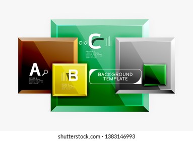 Abstract square composition for background, banner or logo. Vector