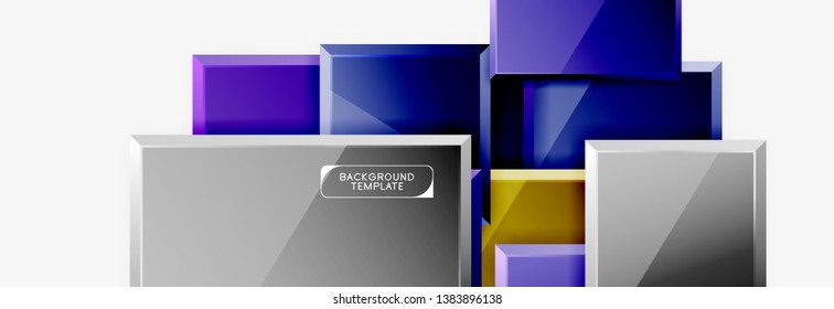 Abstract square composition for background, banner or logo. Vector