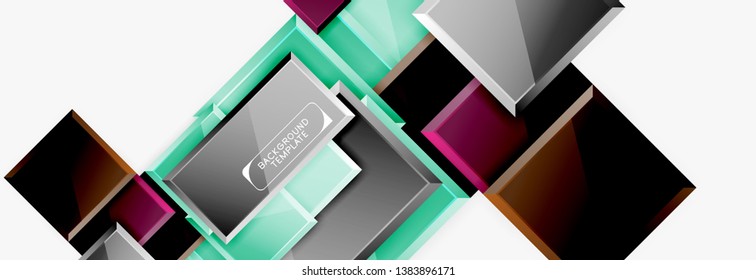Abstract square composition for background, banner or logo. Vector