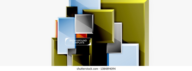 Abstract square composition for background, banner or logo. Vector