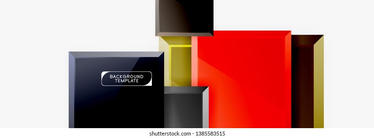 Abstract square composition for background, banner or logo. Vector