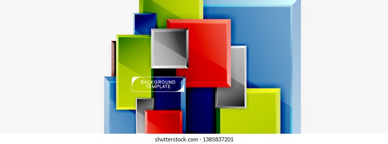Abstract square composition for background, banner or logo. Vector