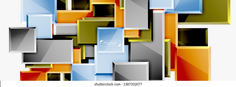 Abstract square composition for background, banner or logo. Vector