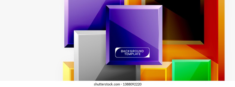 Abstract square composition for background, banner or logo. Vector
