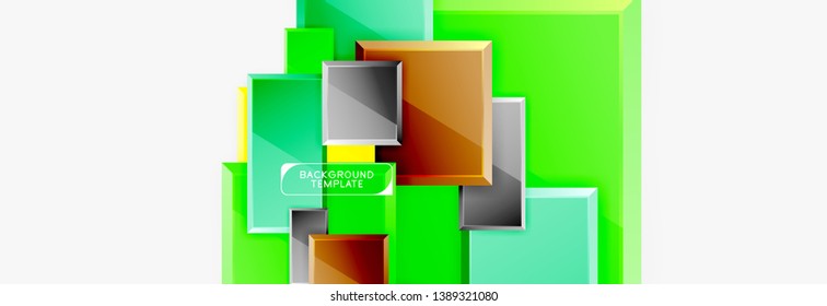 Abstract square composition for background, banner or logo. Vector