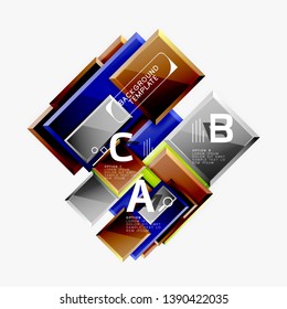 Abstract square composition for background, banner or logo. Vector