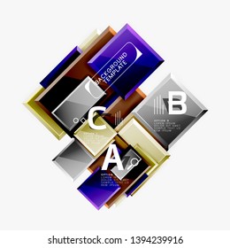 Abstract square composition for background, banner or logo. Vector