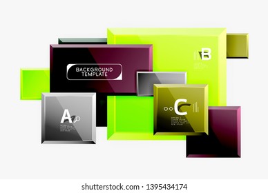 Abstract square composition for background, banner or logo. Vector