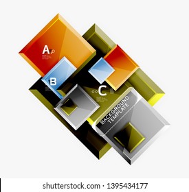 Abstract square composition for background, banner or logo. Vector