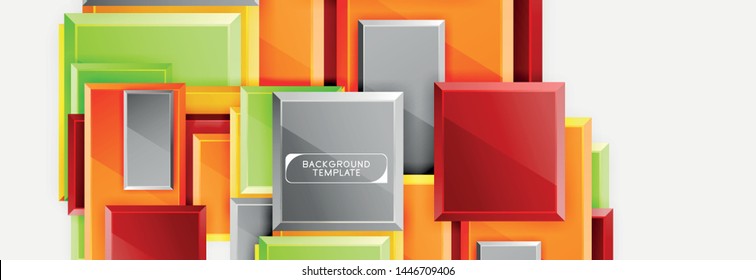 Abstract square composition for background, banner or logo. Vector