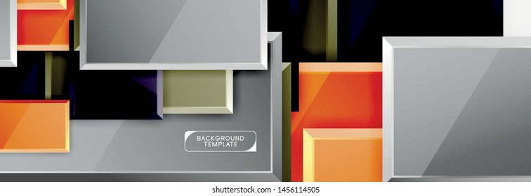 Abstract square composition for background, banner or logo. Vector