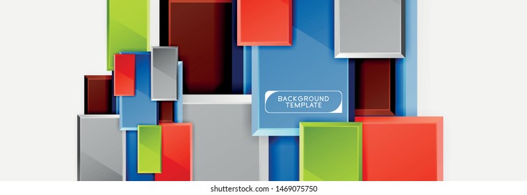 Abstract square composition for background, banner or logo. Vector
