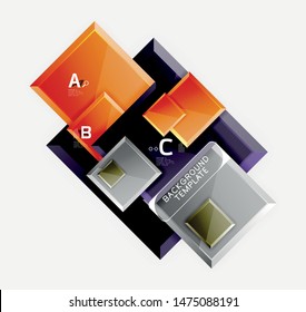 Abstract square composition for background, banner or logo. Vector