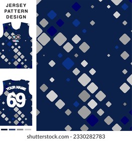 Abstract square concept vector jersey pattern template for printing or sublimation sports uniforms football volleyball basketball e-sports cycling and fishing Free Vector.