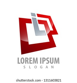 Abstract square connect logo concept design. Symbol graphic template element 