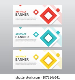 Abstract square corporate business banner template, horizontal advertising business banner layout template flat design set , clean abstract cover header background for website design
