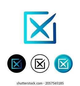 Abstract Square Cross Icon Illustration