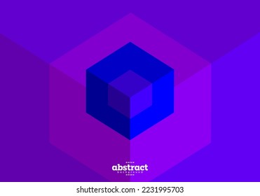 abstract square cubic with contrast effect cubim art theme background for advertisement banner brochure template website cover package design product presentation vector eps.