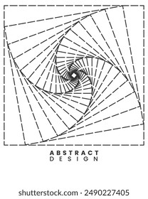 Abstract square dash line loop optical illusion. Vector illustration