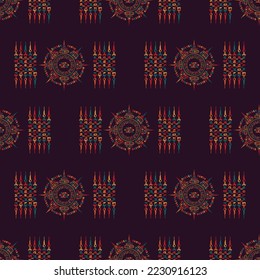 Abstract square design elements background. Tribal boho ornament wallpaper
