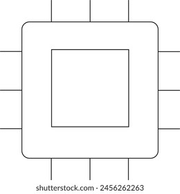 Abstract square design with radiating lines