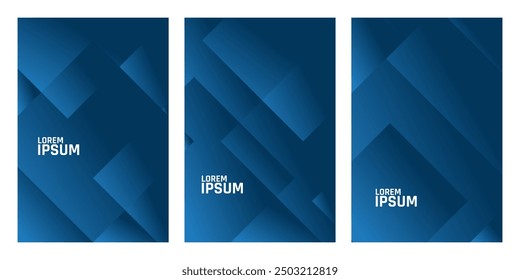 A abstract square designs. Featuring a dark blue background, geometric shapes, and the placeholder text, these versatile graphics are perfect for modern presentations, branding, and digital designs.