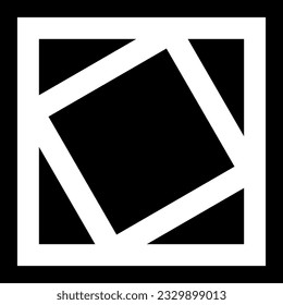 Abstract Square Diagonal Black and White Design. Vector Art.