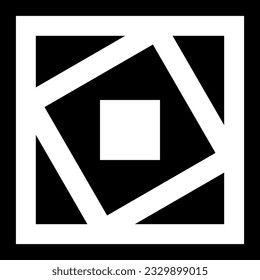 Abstract Square Diagonal Black and White Design. Vector Art.