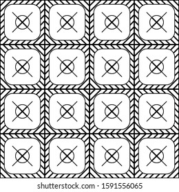 Abstract square and diagonal with circle on white background for seamless pattern