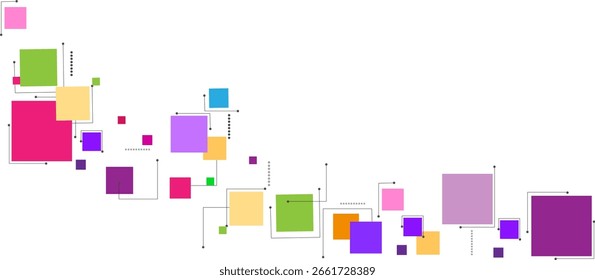 Abstract square different topical colors design.