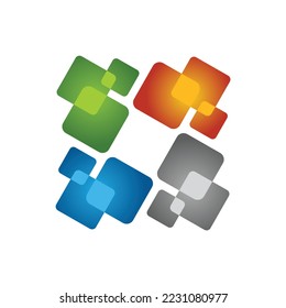 Logo des abstrakten quadratischen digitalen Systems