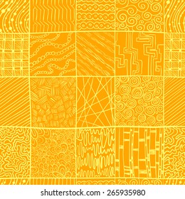 Abstract square doodle seamless pattern