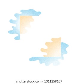 Abstract square dotted frame two colors isolated on white background