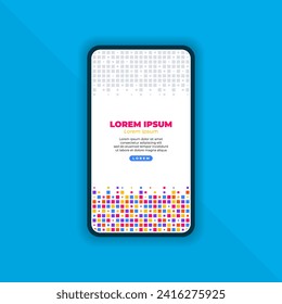 Abstract Square Element Geometric Mobile Landing Page Design