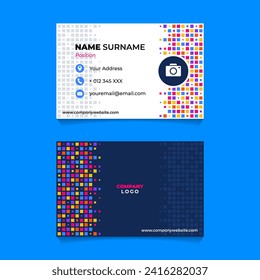 Abstract Square Element Geometric Name Card Design